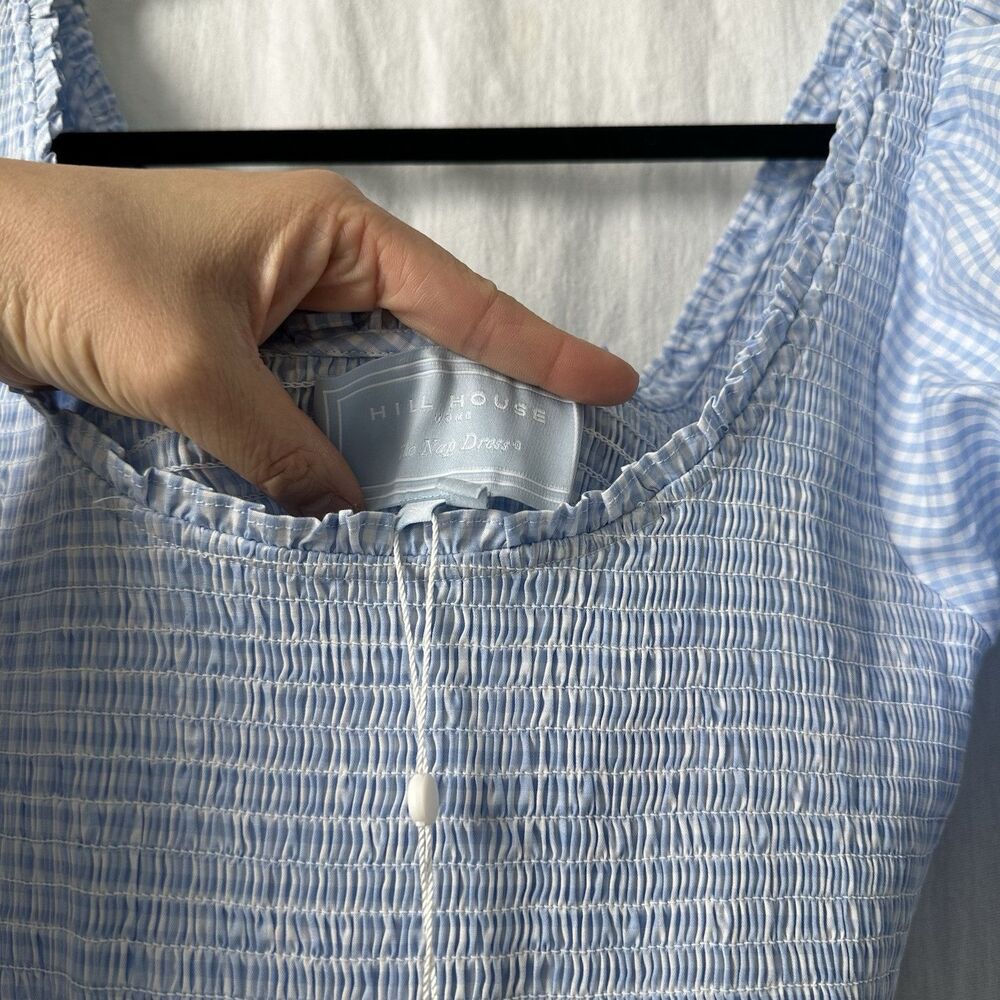 NEW Hill House Louisa Nap Dress Hydrangea Gingham Blue Small 100% Cotton - Picture 4 of 8